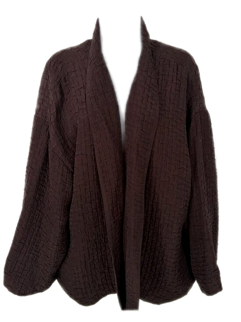 Eileen Fisher Jacket Silk Linen Oversized Textured Boxy Arch Kimono Jacket 3X